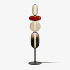 Candied Glass Floor Lamp, Hand-Blown Crystal Clusters, Black Body, LED