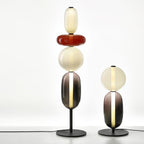 Candied Glass Floor Lamp, Hand-Blown Crystal Clusters, Black Body, LED