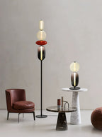 Candied Glass Floor Lamp, Hand-Blown Crystal Clusters, Black Body, LED