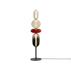 Candied Glass Floor Lamp, Hand-Blown Crystal Clusters, Black Body, LED