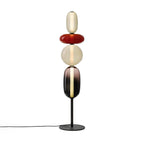 Candied Glass Floor Lamp, Hand-Blown Crystal Clusters, Black Body, LED