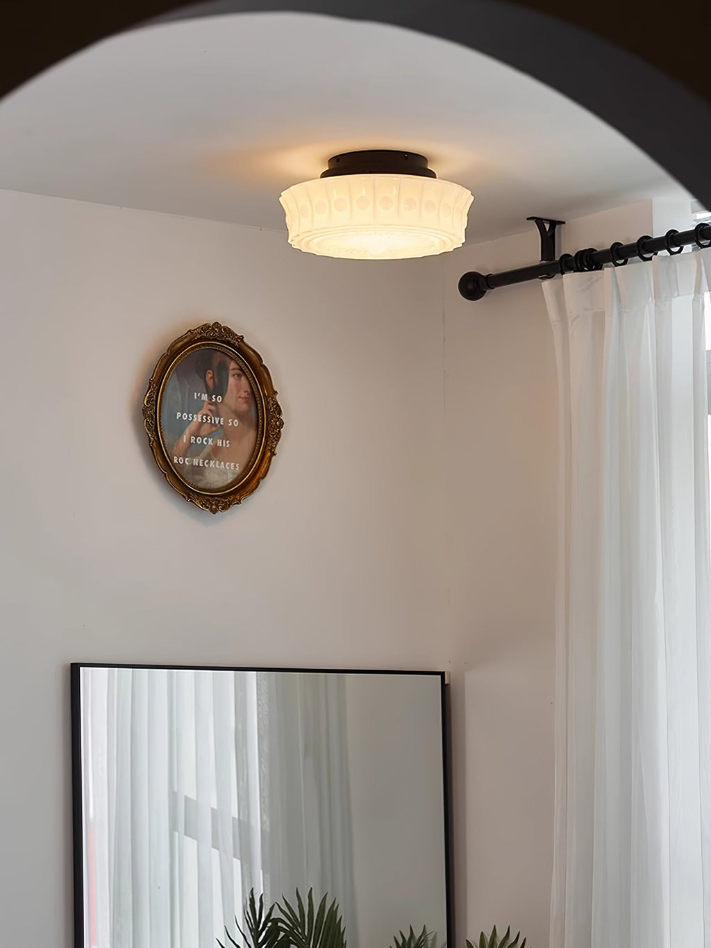 Ceiling Light, Charles Edwards, Glass Shades, Black, E27 LED