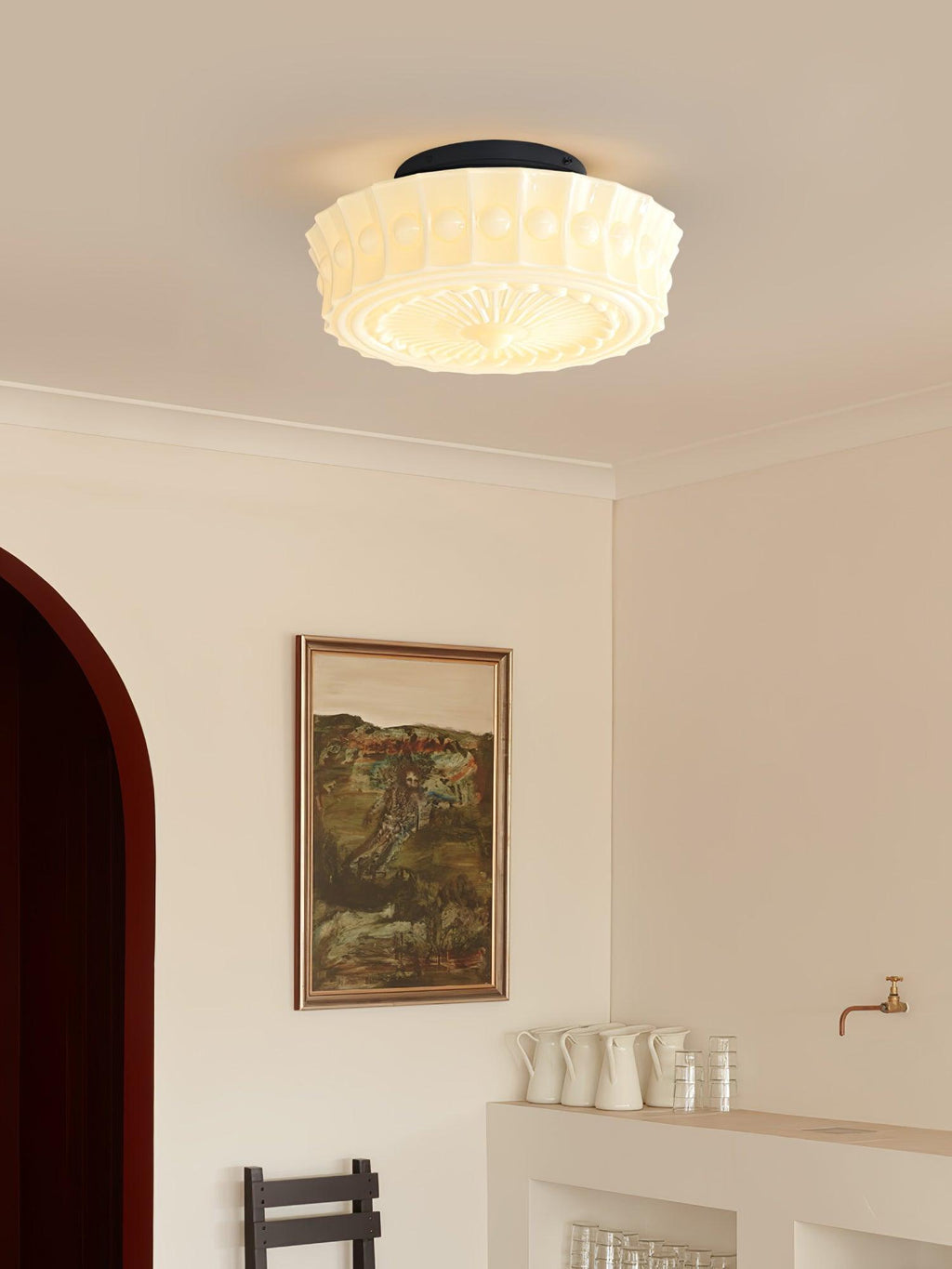 Ceiling Light, Charles Edwards, Glass Shades, Black, E27 LED