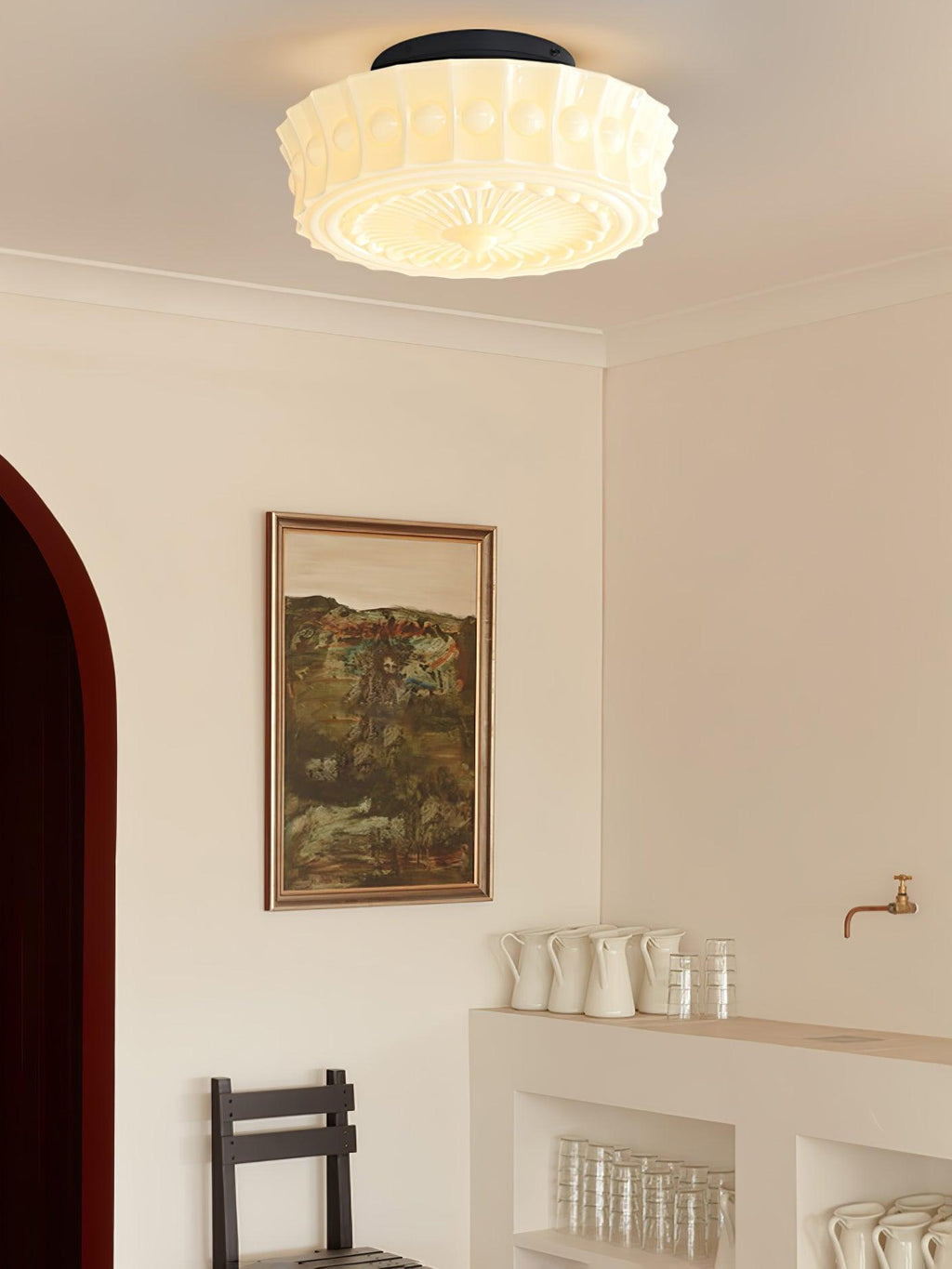 Ceiling Light, Charles Edwards, Glass Shades, Black, E27 LED
