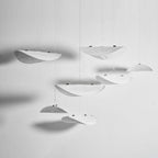 Tense Pendant Light, Tyvek Paper Shade, White and Black, Warm Dimmable