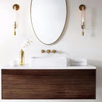 Wall Sconce, Solid Brass, Ribbed Clear Glass, E27, French Classicism