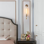 Wall Sconce, Solid Brass, Ribbed Clear Glass, E27, French Classicism