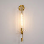 Wall Sconce, Solid Brass, Ribbed Clear Glass, E27, French Classicism