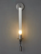 Wall Sconce, Solid Brass, Ribbed Clear Glass, E27, French Classicism