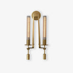 Wall Sconce, Solid Brass, Ribbed Clear Glass, E27, French Classicism