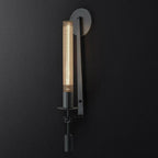 Wall Sconce, Solid Brass, Ribbed Clear Glass, E27, French Classicism