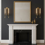 Wall Sconce, Solid Brass, Ribbed Clear Glass, E27, French Classicism