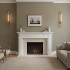 Wall Sconce, Solid Brass, Ribbed Clear Glass, E27, French Classicism