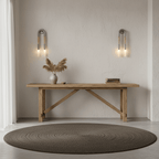 Horsehair Wall Lamp, Wrought Iron, White Glass Shade, G9, 3000K