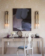 Horsehair Wall Lamp, Wrought Iron, White Glass Shade, G9, 3000K