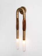 Horsehair Wall Lamp, Wrought Iron, White Glass Shade, G9, 3000K
