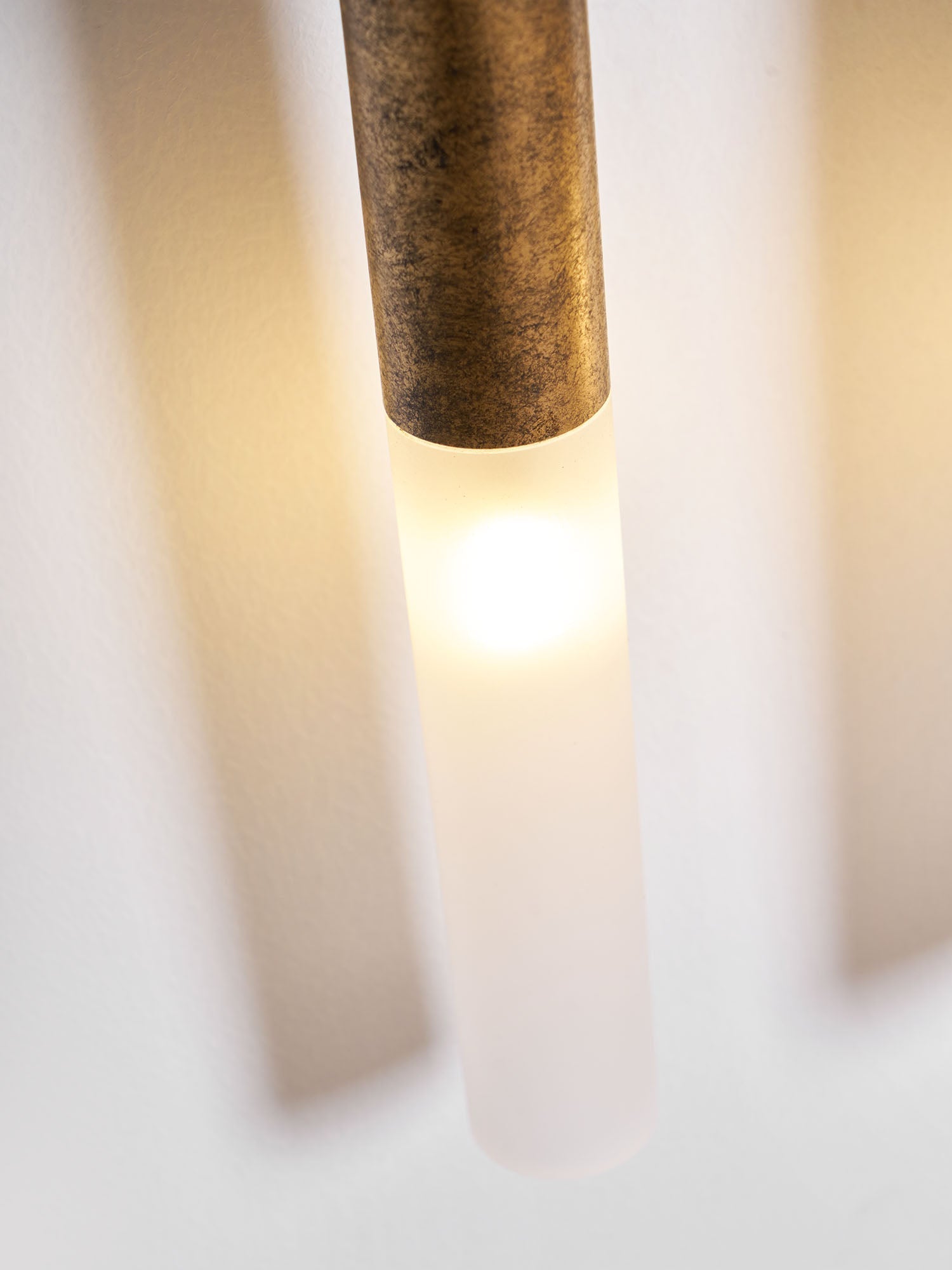 Horsehair Wall Lamp, Wrought Iron, White Glass Shade, G9, 3000K