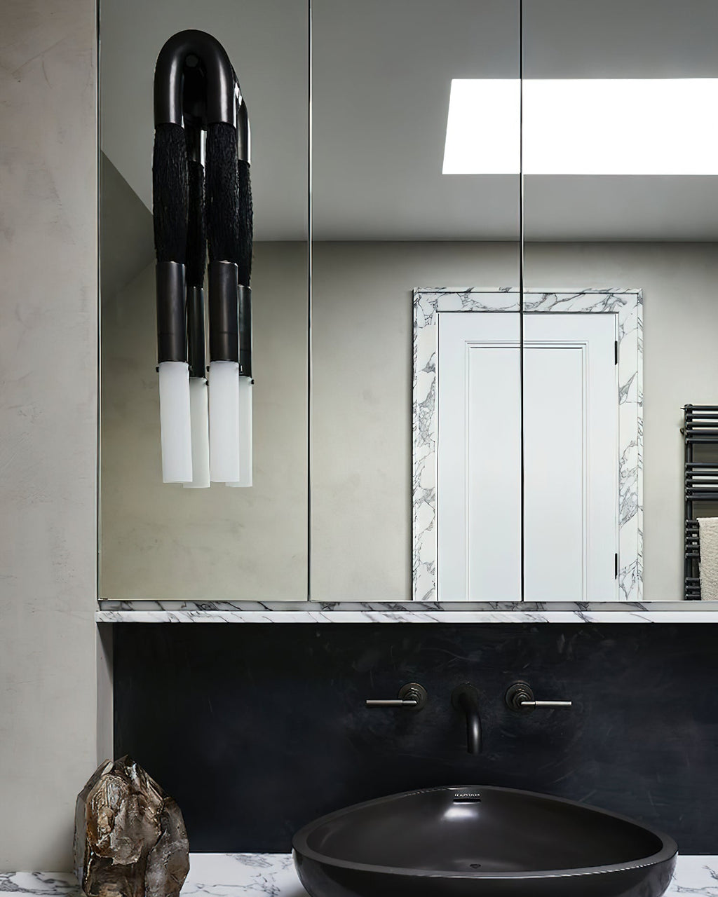 Horsehair Wall Lamp, Wrought Iron, White Glass Shade, G9, 3000K