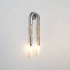 Horsehair Wall Lamp, Wrought Iron, White Glass Shade, G9, 3000K