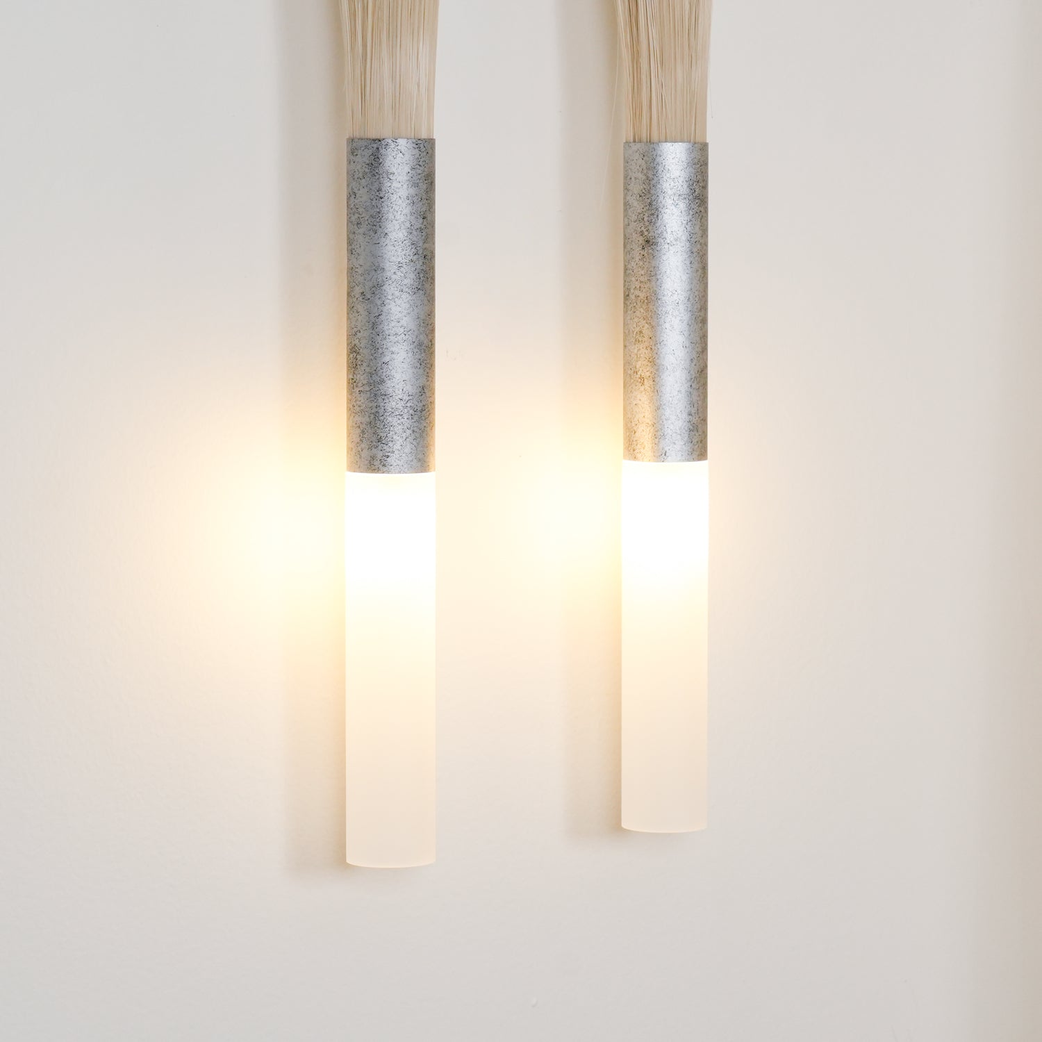 Horsehair Wall Lamp, Wrought Iron, White Glass Shade, G9, 3000K