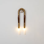 Horsehair Wall Lamp, Wrought Iron, White Glass Shade, G9, 3000K