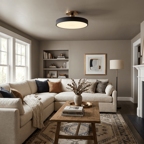 Flush Mount Ceiling Light, Isla Wide Diffuser, LED, Dimmable, 6 Colours