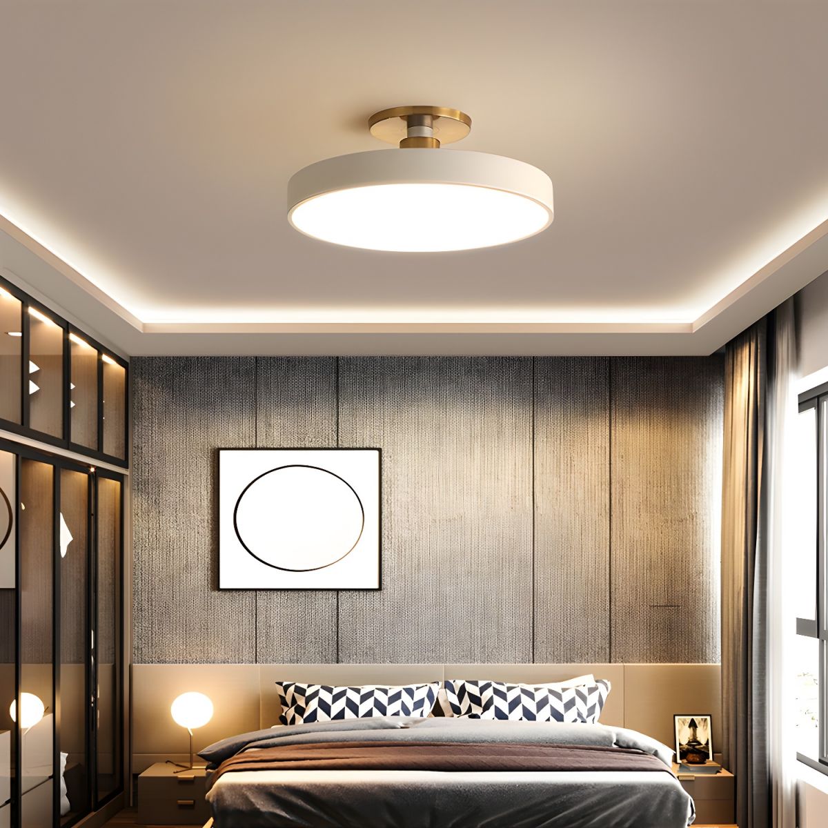Flush Mount Ceiling Light, Isla Wide Diffuser, LED, Dimmable, 6 Colours