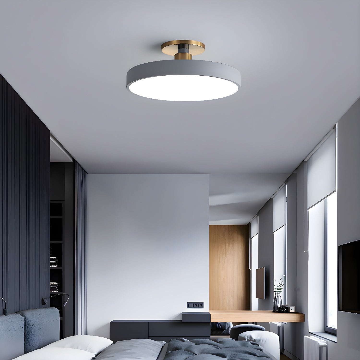 Flush Mount Ceiling Light, Isla Wide Diffuser, LED, Dimmable, 6 Colours