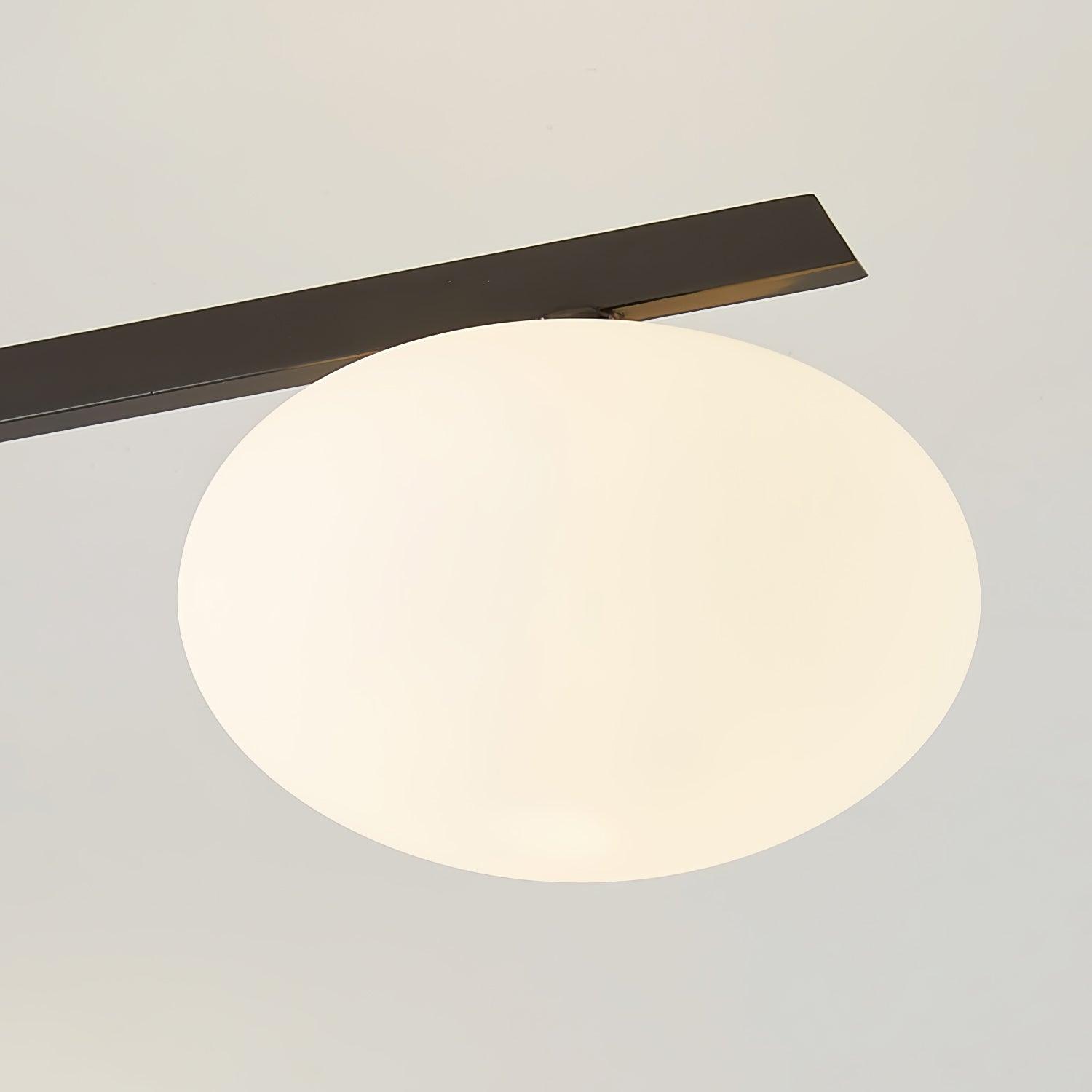Ceiling Light, Jasper Brass Sputnik, White Glass Oval Shades, G9, Low Profile
