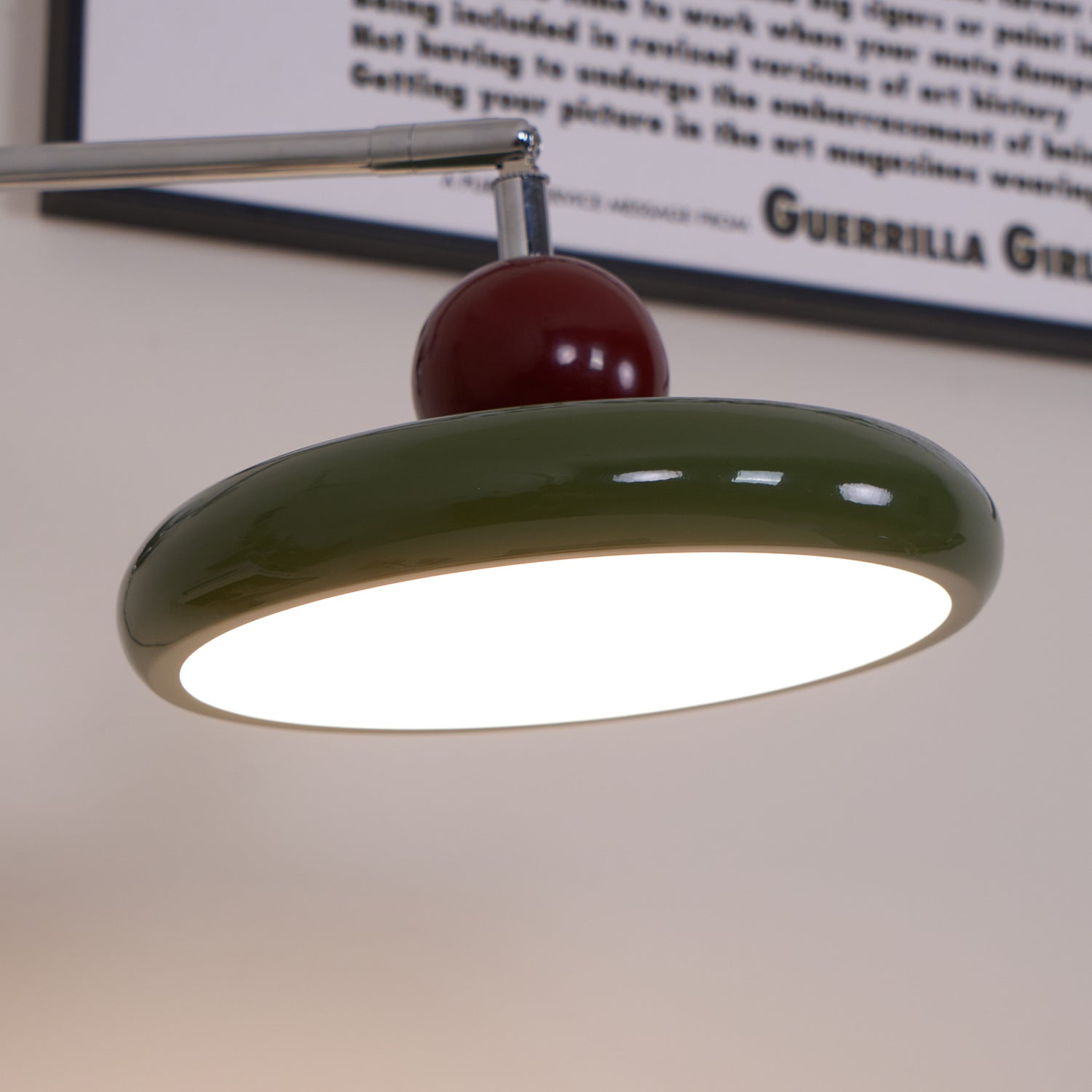 Lola Wall Lamp, Round Disc, Plug-In, Integrated LED, Chrome or Green