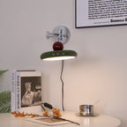 Lola Wall Lamp, Round Disc, Plug-In, Integrated LED, Chrome or Green