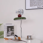 Lola Wall Lamp, Round Disc, Plug-In, Integrated LED, Chrome or Green