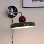 Lola Wall Lamp, Round Disc, Plug-In, Integrated LED, Chrome or Green