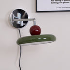 Lola Wall Lamp, Round Disc, Plug-In, Integrated LED, Chrome or Green