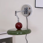 Lola Wall Lamp, Round Disc, Plug-In, Integrated LED, Chrome or Green