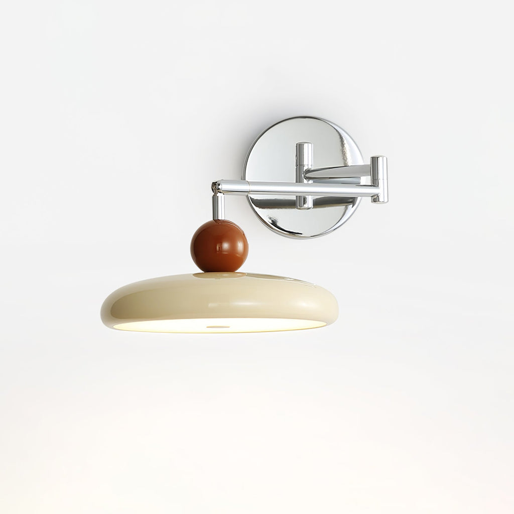 Lola Wall Lamp, Round Disc, Plug-In, Integrated LED, Chrome or Green