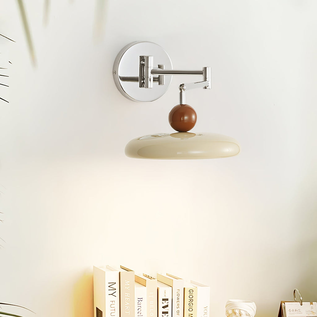 Lola Wall Lamp, Round Disc, Plug-In, Integrated LED, Chrome or Green