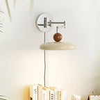 Lola Wall Lamp, Round Disc, Plug-In, Integrated LED, Chrome or Green