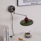 Lola Wall Lamp, Round Disc, Plug-In, Integrated LED, Chrome or Green