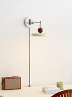Lola Wall Lamp, Round Disc, Plug-In, Integrated LED, Chrome or Green