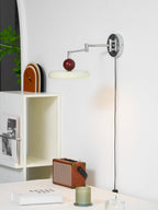 Lola Wall Lamp, Round Disc, Plug-In, Integrated LED, Chrome or Green