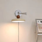 Lola Wall Lamp, Round Disc, Plug-In, Integrated LED, Chrome or Green