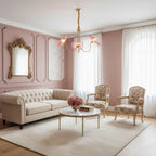 Chandelier, Frosted Leaf Glass Shades, Gold Frame, E27