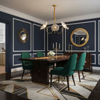 Chandelier, Frosted Leaf Glass Shades, Gold Frame, E27