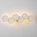 Wall Sconce, White Ceramic Lotus Petals, Gold Spine, G4 Hardwired