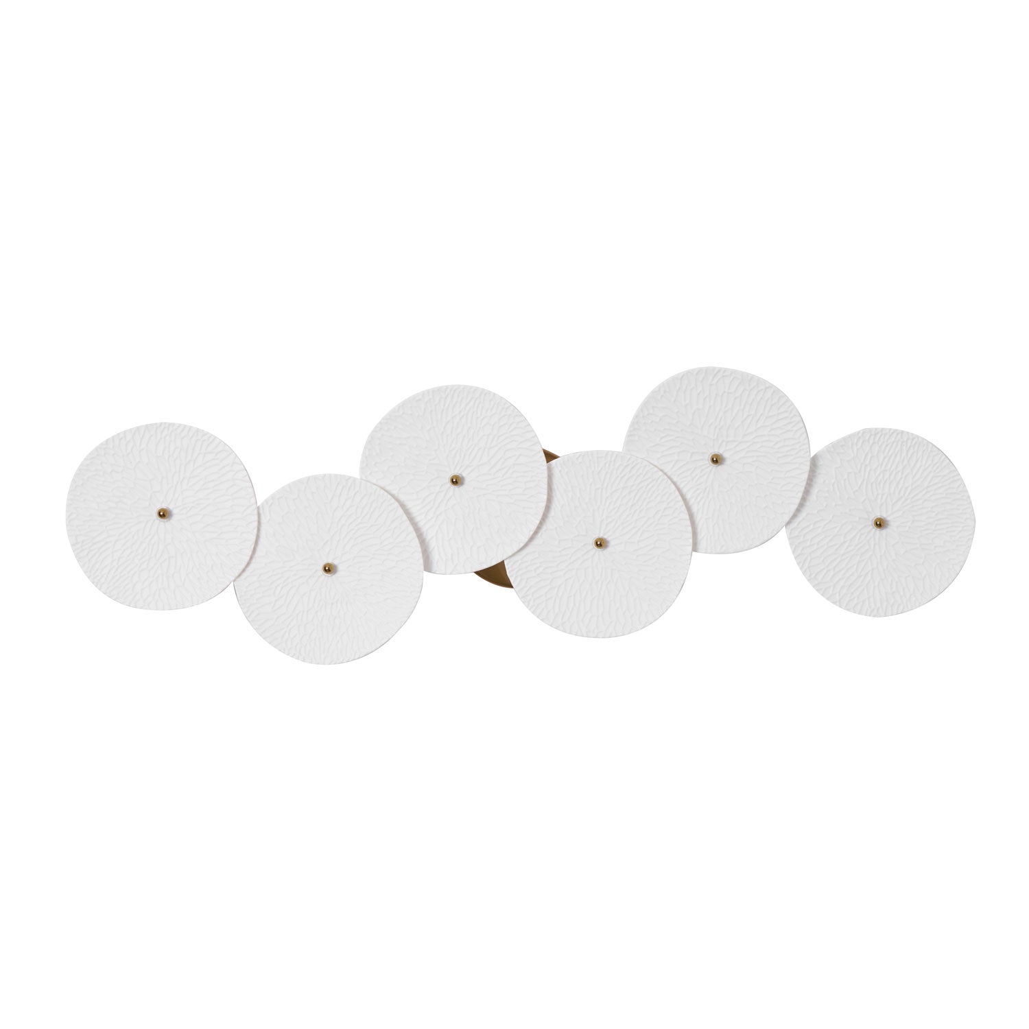 Wall Sconce, White Ceramic Lotus Petals, Gold Spine, G4 Hardwired
