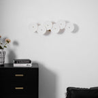 Wall Sconce, White Ceramic Lotus Petals, Gold Spine, G4 Hardwired