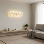 Wall Sconce, White Ceramic Lotus Petals, Gold Spine, G4 Hardwired