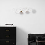 Wall Sconce, White Ceramic Lotus Petals, Gold Spine, G4 Hardwired