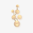 Wall Sconce, White Ceramic Lotus Petals, Gold Spine, G4 Hardwired